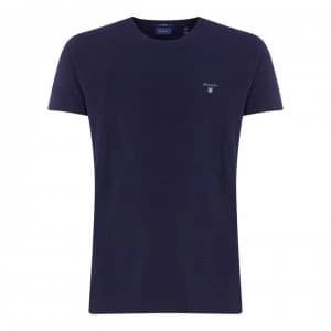 Image of Gant Crew Logo T Shirt - Navy 433