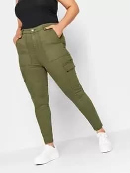 Image of Yours Cargo Ava Khaki, Green, Size 16, Women