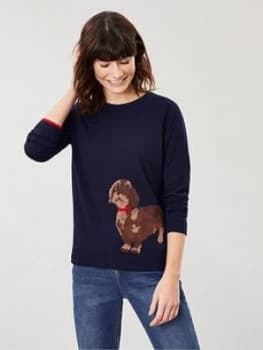 Image of Joules Crew Neck Intarsia Jumper - Navy
