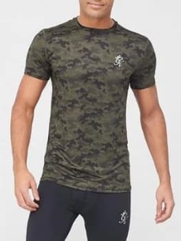 Image of Gym King Sport Tact T-Shirt - Khaki/Camo, Khaki Camo, Size S, Men