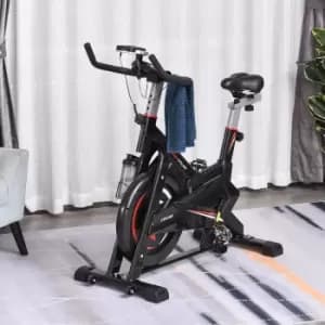 Image of HOMCOM Steel Stationary Bike 5-Level Exercise Bike w/ LCD Monitor
