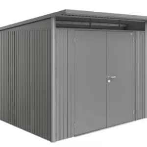Image of Biohort AvantGarde Double Door Metal Garden Shed 8ft5 x 8ft5 A6 - Metallic Quartz Grey