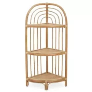 Image of Interiors By Ph Three Tier Curved Rattan Shelf Unit