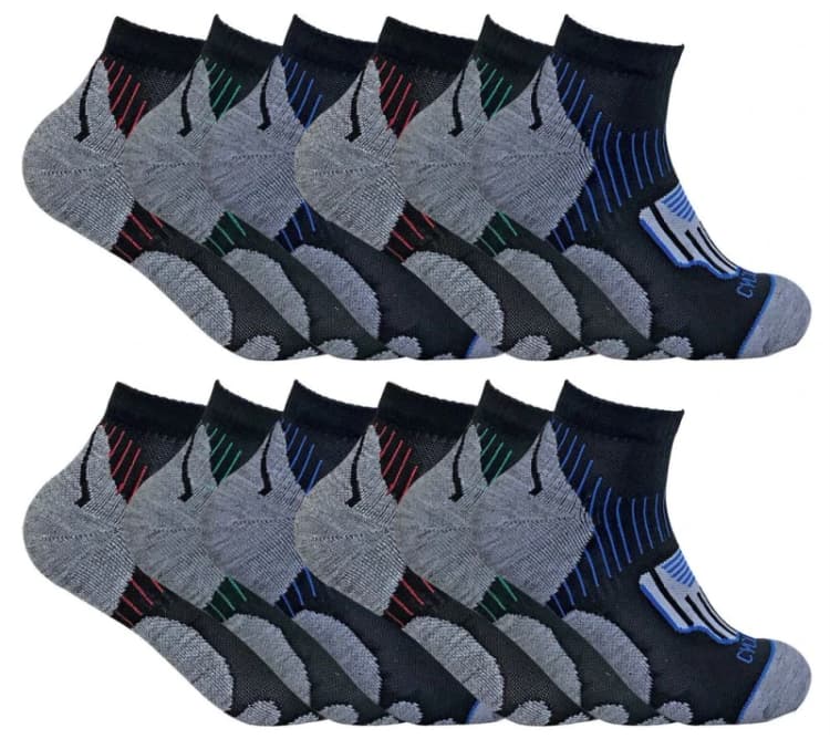 Image of Sock Snob Sock Snob Men 12 Pair Black Low Cut Cycling Socks for Running, Gym & Sport Size: 6-11 Black 6-11 Male 5060910927328