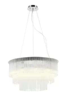 Image of Panama 9 Light Chrome Crystal Pendant Ceiling Light