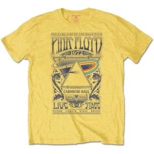 Image of Pink Floyd - Carnegie Hall Poster Unisex Large T-Shirt - Yellow