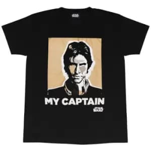 Image of Star Wars Womens/Ladies My Captain Han Solo Boyfriend T-Shirt (3XL) (Black)