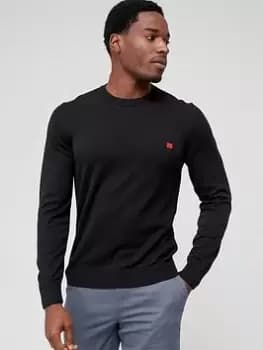 Image of HUGO San Cassius-C1 Crew Neck Jumper - Black, Size XL, Men