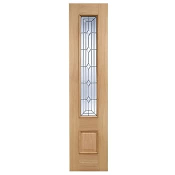 Image of LPD Empress Victorian Unfinished Oak with Bevelled Double Glazing External Sidelight - 1981mm x 457mm (78 inch x 18 inch)