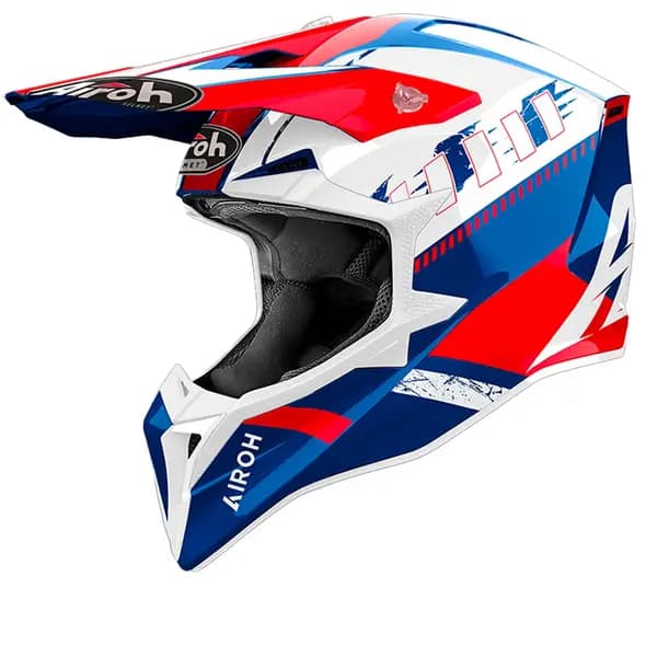 Image of Airoh Wraaap Feel Red Blue Offroad Helmet Size XS