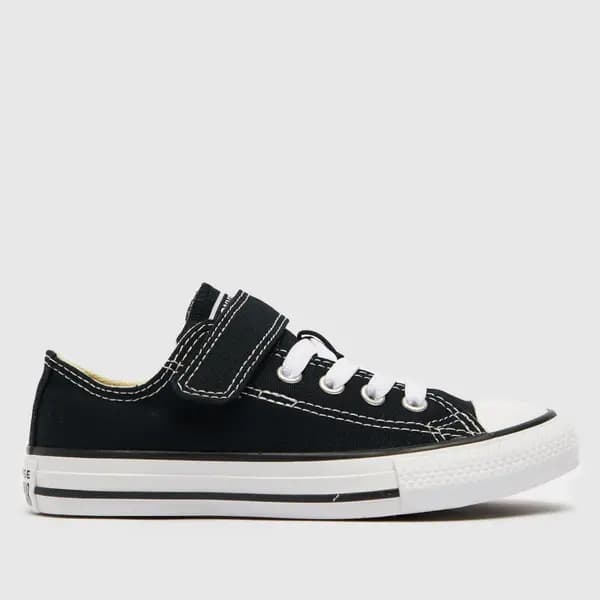 Image of Converse Black & white lo 1v easy-on Junior trainers Black/White UK 13 (EU 31½)