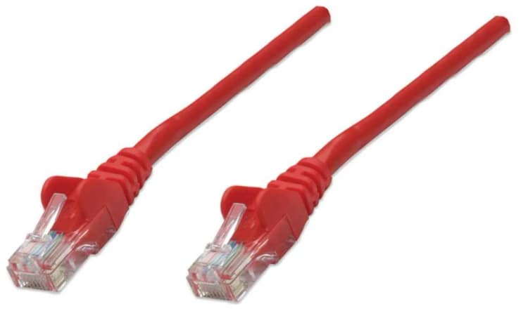 Image of Intellinet Network Patch Cable. Cat6. 3m. Red. CCA. U/UTP. PVC. RJ45.
