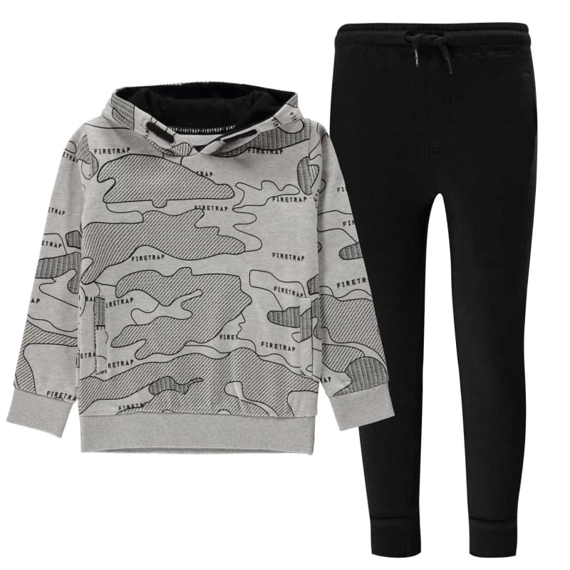 Image of Firetrap 2 Piece Jog Set Infant Boys - Grey Grey 4 - 5 Years