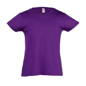Image of SOLS Girls Cherry Short Sleeve T-Shirt (12yrs) (Dark Purple)