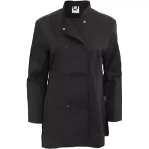 Image of Dennys Womens/Ladies Long Sleeve Fitted Chef Jacket (3XL) (Black) - Black