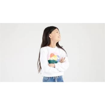 Image of Levis Raglan Crew Sweatshirt - White