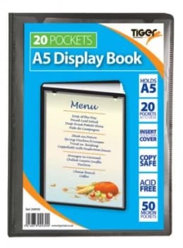 Image of Tiger A5 Presentation Display Book Black 20 Pocket