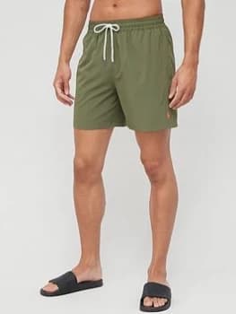 Image of Polo Ralph Lauren Traveller Swim Shorts - Olive , Supply Olive, Size XL, Men