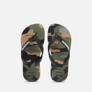 Image of Havaianas Boys Camo Flip Flops - Green - UK 10-11 Kids