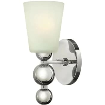 Image of Zelda - 1 Light Wall Light Polished Nickel Glass Shade, E27 - Elstead