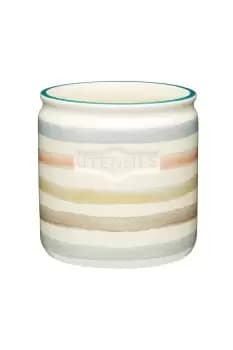 Image of Classic Collection Striped Ceramic Kitchen Utensil Holder