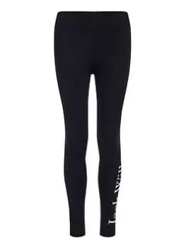 Image of Jack Wills Girls Script Legging - Black, Size Age: 10-11 Years, Women