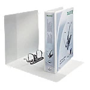 Image of Leitz Presentation Lever Arch File 65mm Polypropylene, Cardboard 2 ring A4+ White