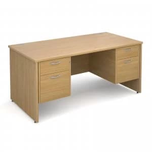 Image of Maestro 25 PL Straight Desk With 2 and 2 Drawer Pedestals 1600mm - OAK