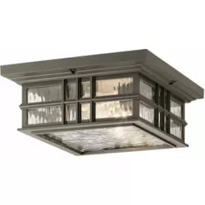 Image of Loops - Outdoor IP44 2 Bulb Flush Light Olde Bronze LED E27 60W