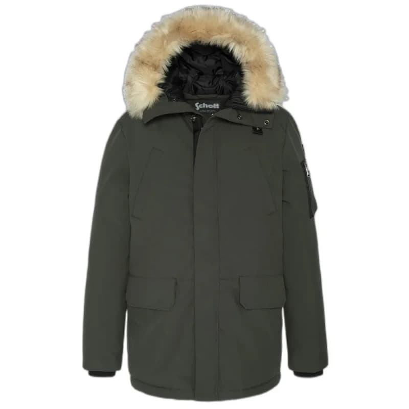 Image of Schott Hooded winter parka Schott Vert Male S