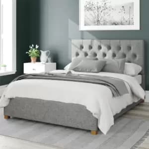 Image of Aspire Olivier Twill Kingsize Ottoman Bedframe - Grey