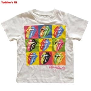 Image of The Rolling Stones - Two-Tone Tongues Kids 4 Years T-Shirt - White
