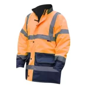 Image of Warrior Mens Denver High Visibility Safety Jacket (XL) (Fluorescent Orange)