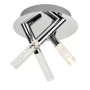 Image of Bubbles LED 3 Light Bathroom Ceiling Light Chrome Bubble Effect IP44