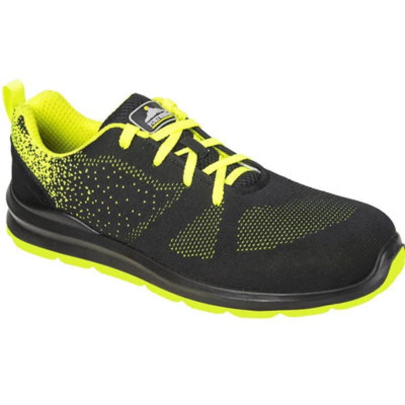 Image of Portwest Steelite Aire Steel Toe Cap Trainers FT25BGN43 Colour: Black / Green