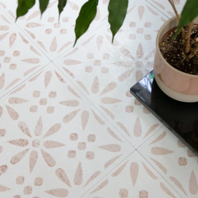 Image of D-C-Fix Vintage Flowers Self Adhesive Vinyl Floor Tiles Pack Of 22 (2Sqm)