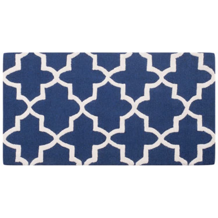 Image of Beliani Rug Silvan Navy Blue 80 X 150 Cm Wool