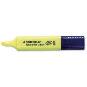 Image of Staedtler Textsurfer Classic 364 2.5 - 4.7mm Highlighter Pens Yellow 1 x Pack of 10