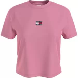 Image of Tommy Jeans Tommy Jeans Centre Badge T Shirt - Pink
