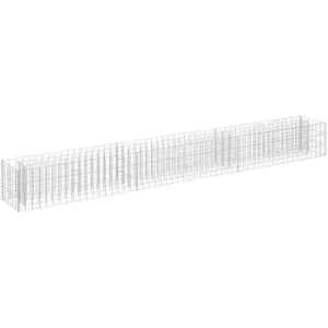Image of Gabion Raised Bed Galvanised Steel 270x30x30cm vidaXL - Silver