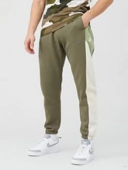 Image of Nike Colourblock Fleece Pants - Olive Size S, Men