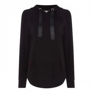 Image of DKNY Satin Cord Hooded Pull Over - Black