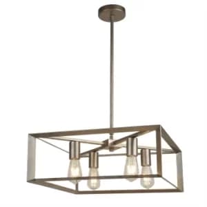 Image of Heaton 4 Light Pendant Silver, Gold, E27