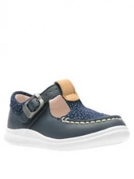 Image of Clarks Toddler Girls Cloud Rosa Navy Shoe, Navy, Size 9.5 Younger