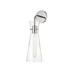 Image of Anya 1 Light Wall Sconce Polished Nickel, Glass