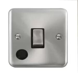 Image of Click Scolmore Deco Plus Satin Chrome 2 Gang Switch 20A With Black Ingot - DPSC522BK
