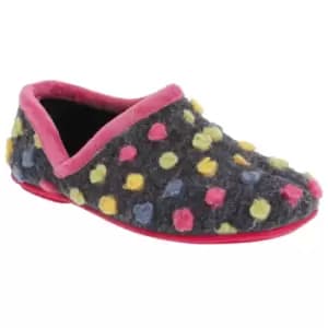 Image of Sleepers Womens/Ladies Jade Dotted Full Slippers (3 UK) (Fuchsia/Multi)