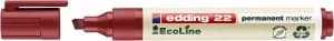 Image of edding 22 EcoLine Permanent Chisel Tip Marker Red PK10
