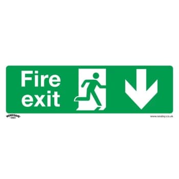 Image of Safety Sign - Fire Exit (Down) - Self-Adhesive Vinyl