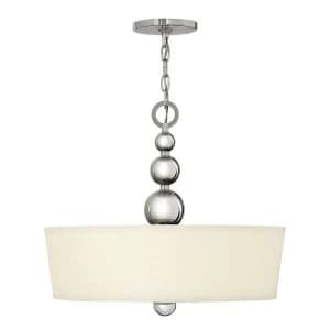 Image of 3 Light Ceiling Pendant Polished Nickel, E27